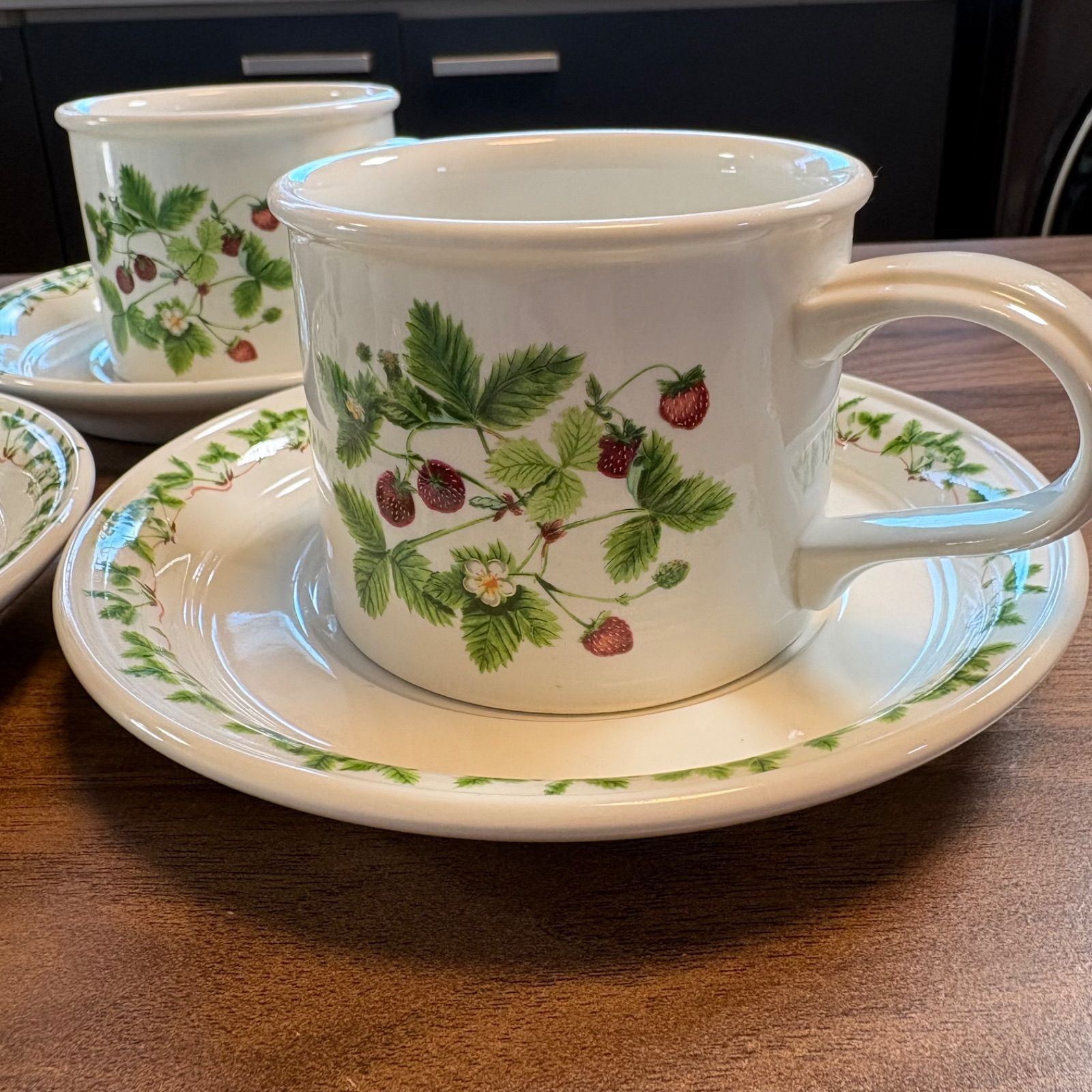 PORT MEIRION カップ＆ソーサー 3セット SUMMER STRAWBERRIES