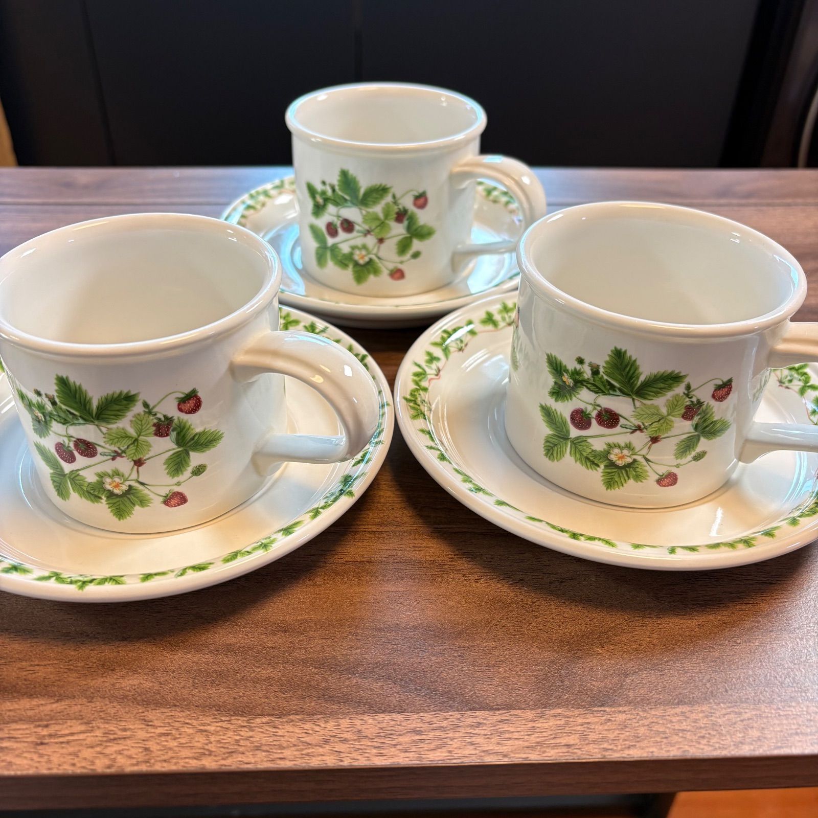 PORT MEIRION カップ＆ソーサー 3セット SUMMER STRAWBERRIES
