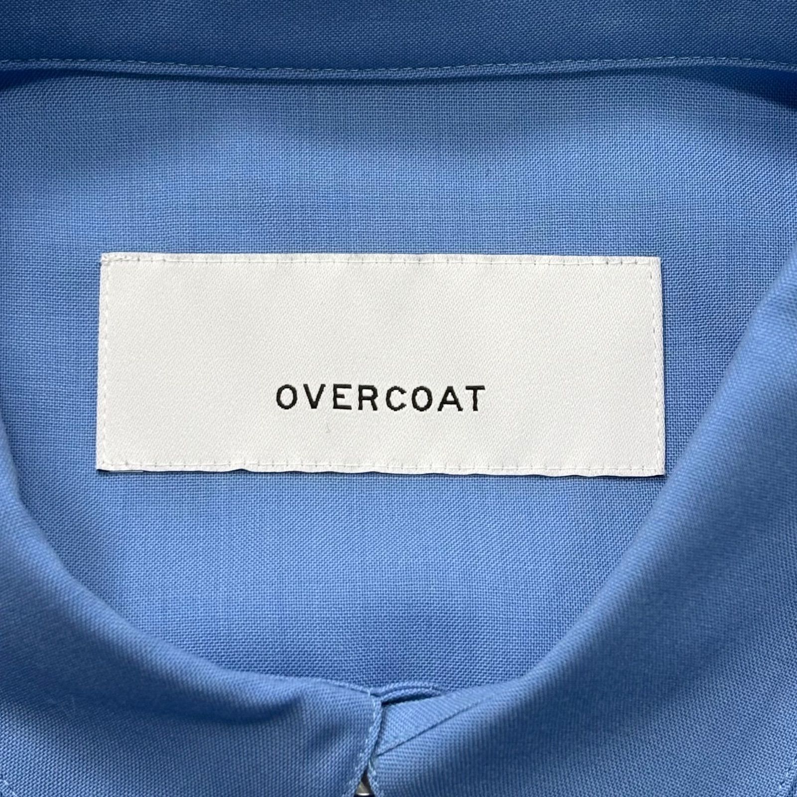美品 OVERCOAT T01-NKWS ウール 比翼シャツ ブルー 2 オーバーコート