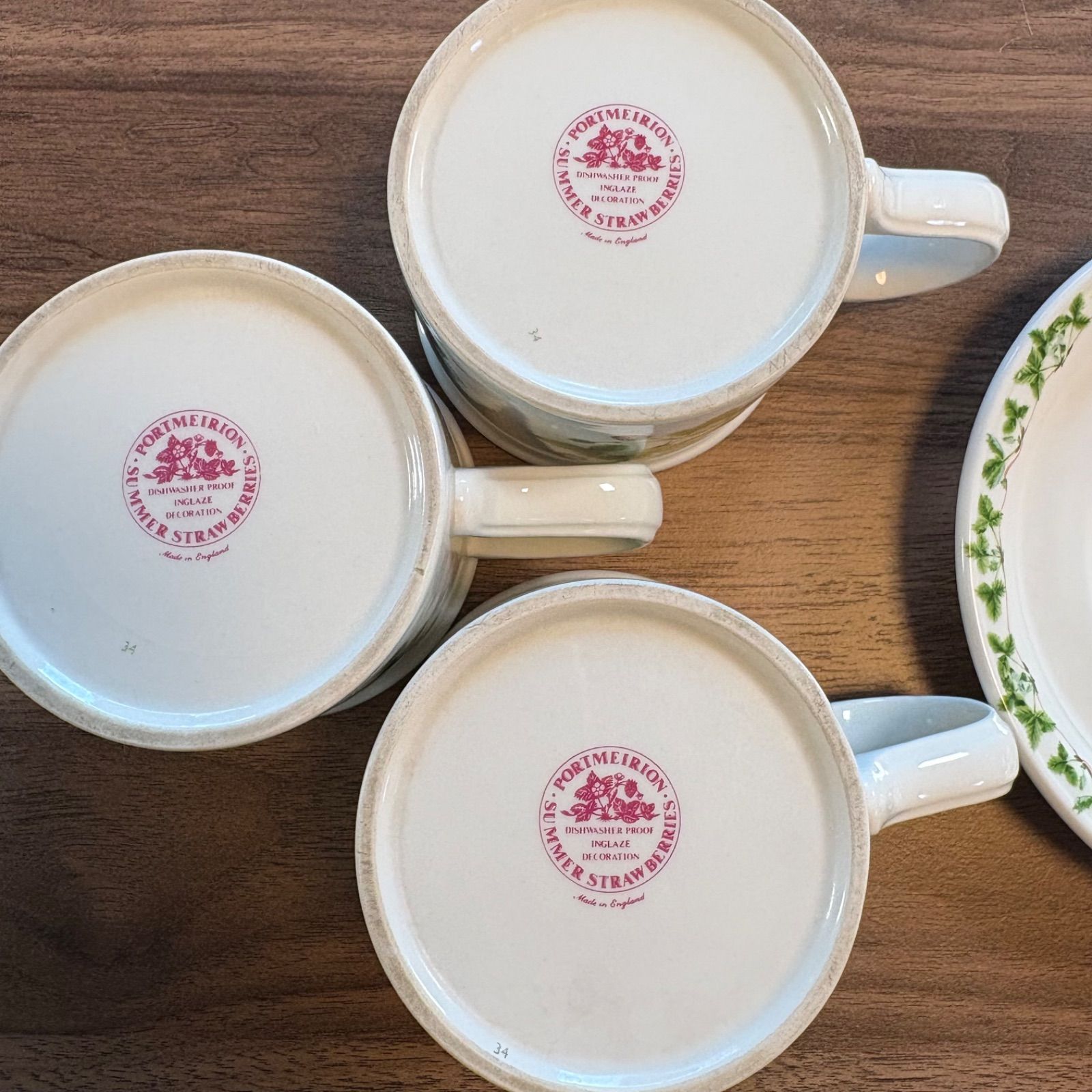 PORT MEIRION カップ＆ソーサー 3セット SUMMER STRAWBERRIES