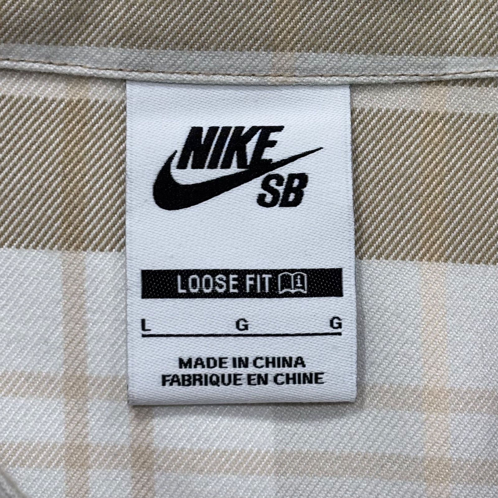 極美品 Nike SB x Eric Koston Flannl Btn Up Kos L/S Top Sail/Light