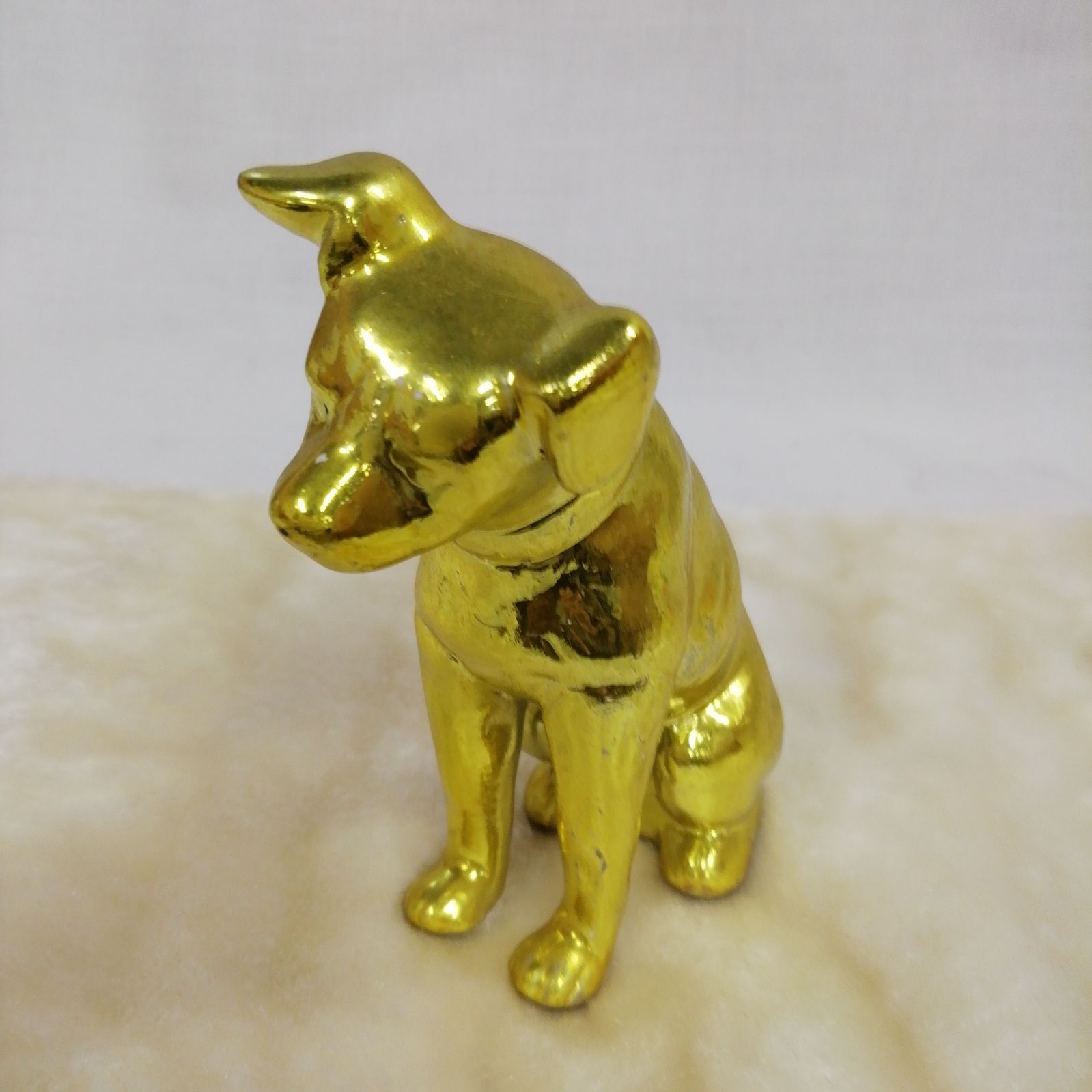 ジャンク！】ビクター？ニッパー犬らしき置物 約11cm 素材不明 昭和