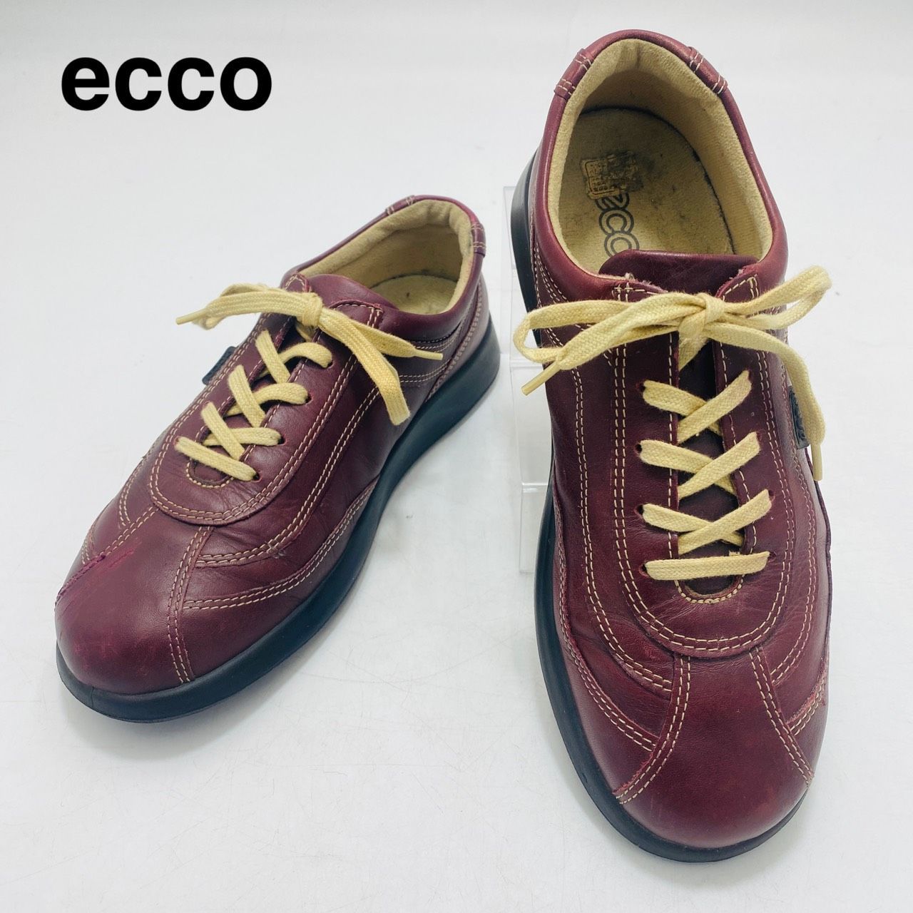 エコー ecco 23.5cm EEE 36.5 コンフォート レザースニーカー ボルドー 