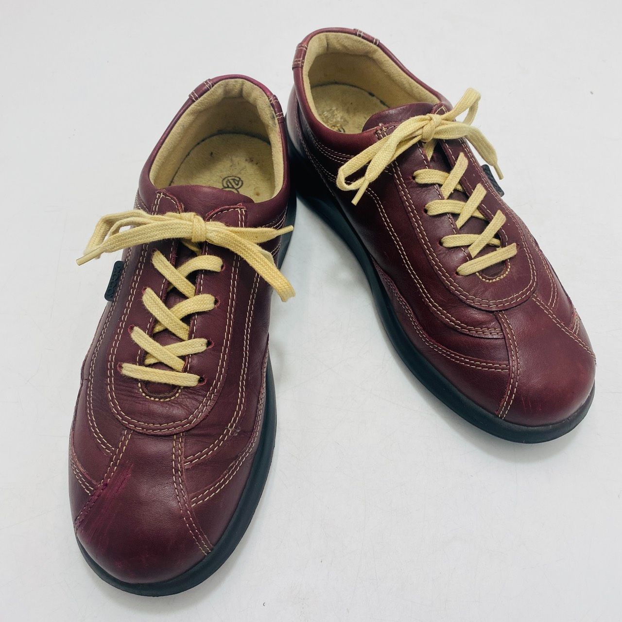 エコー ecco 23.5cm EEE 36.5 コンフォート レザースニーカー ボルドー 