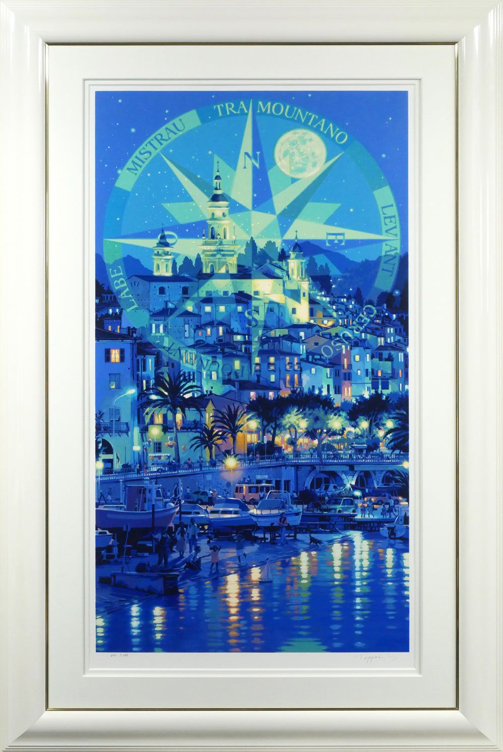 笹倉 鉄平「マントン（Menton）」シルクスクリーン版画・限定サイン