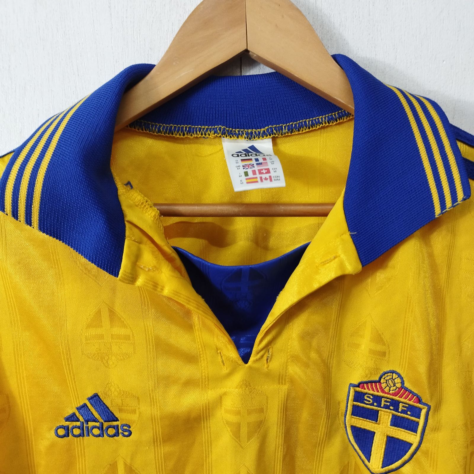 adidas アディダス スウェーデン代表 ゲームシャツ SFF 1998年 ホーム 
