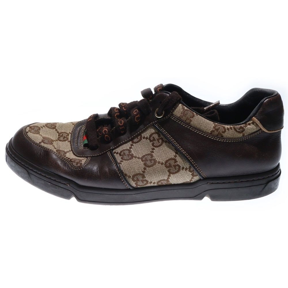GUCCI (グッチ) GG総柄 シェリーライン ローカットスニーカー ブラウン 