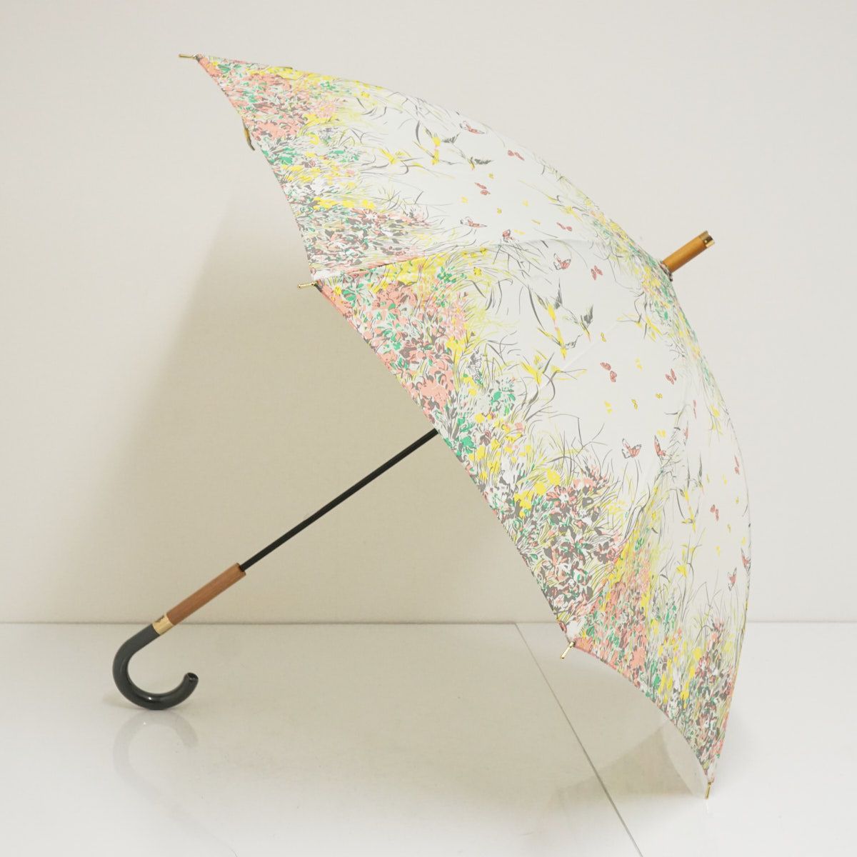 傘 manipuri マニプリ USED美品 日本製 高級 晴雨兼用 ボタニカル 鳥