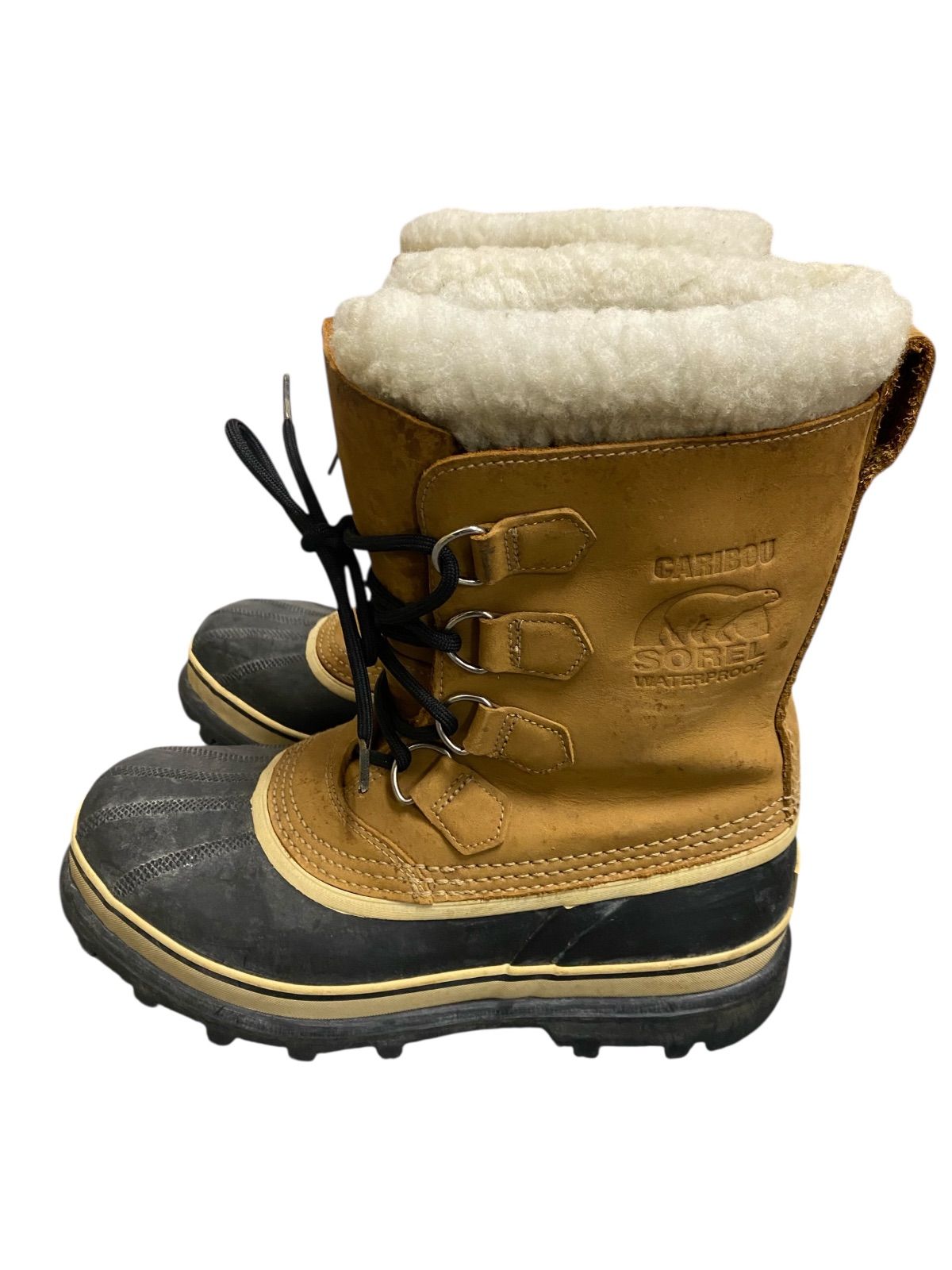 SOREL ソレル CARIBOU カリブー 25.0cm スノーブーツ ベージュブラック