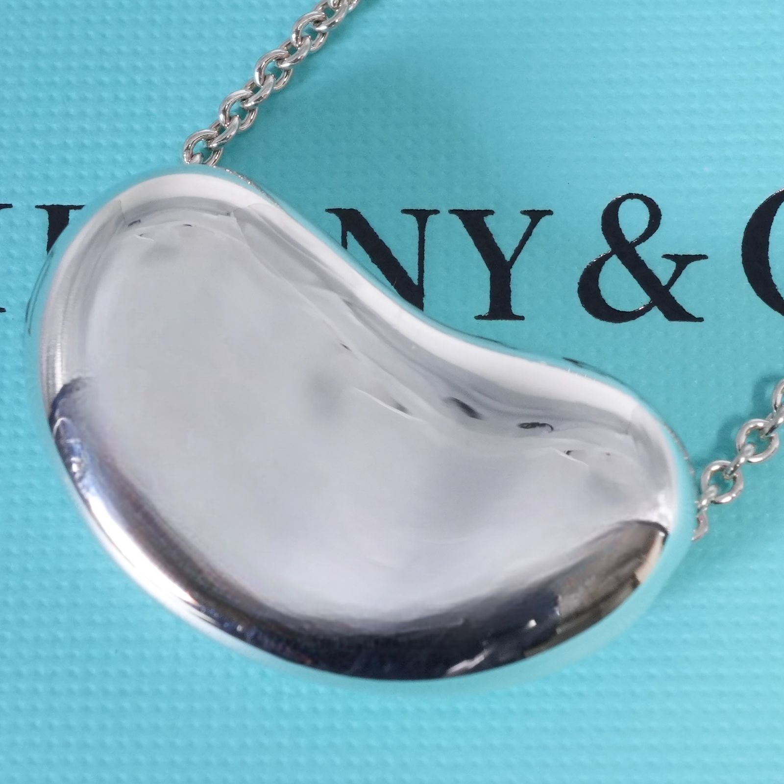 希少極美品 ティファニー ロング ラージ ビーン ネックレス/25-1583