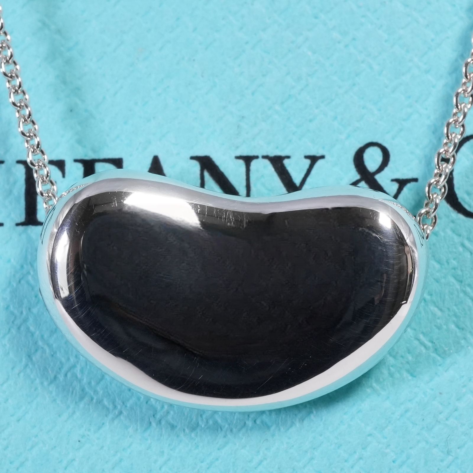 希少極美品 ティファニー ロング ラージ ビーン ネックレス/25-1583