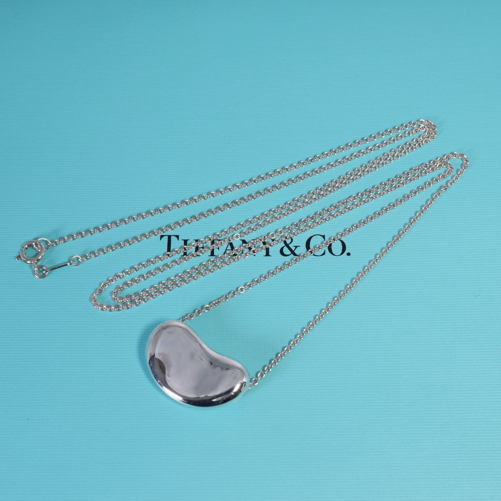 希少極美品 ティファニー ロング ラージ ビーン ネックレス/25-1583