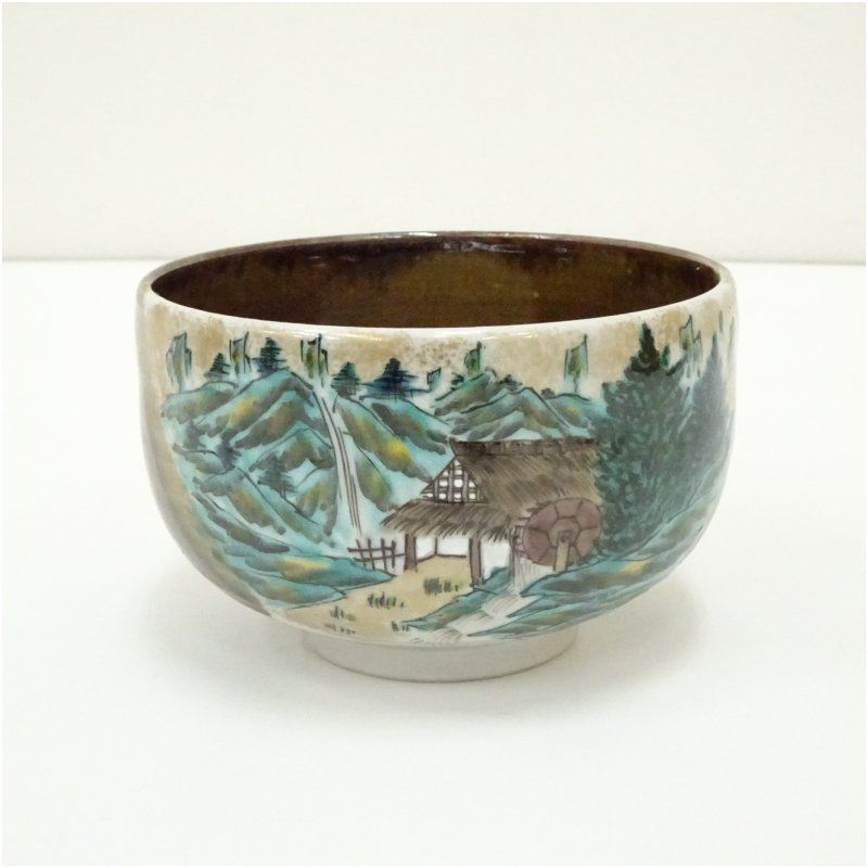 古美術 茶わん 九谷 九谷焼 九谷陶庄造 茶碗（保護箱） 茶道 抹茶 おしゃれ 抹茶茶碗 抹茶