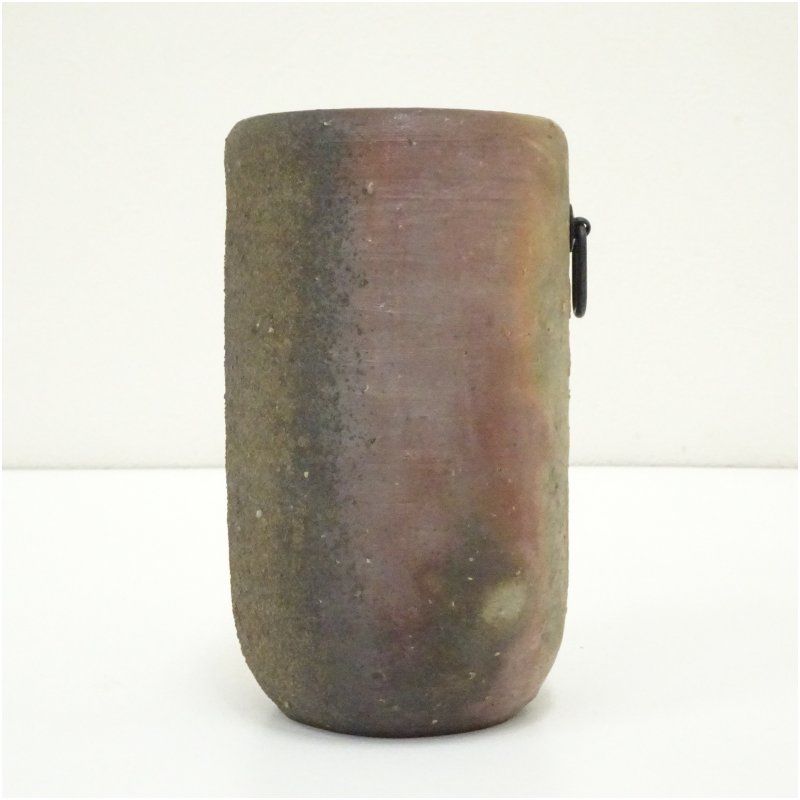 備前焼 人間国宝 伊勢崎淳造 掛花入（共箱） 花入れ 茶道 茶道具 花瓶