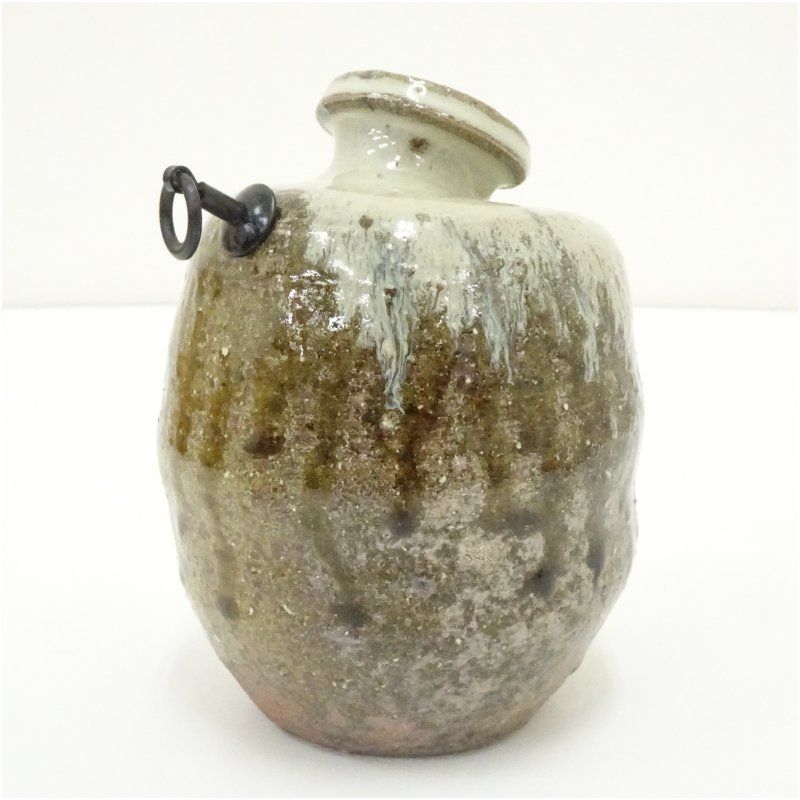 唐津焼 鏡山窯 井上東也造 掛花入（共箱） 花入れ 茶道 茶道具 花瓶