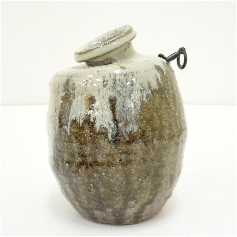 唐津焼 鏡山窯 井上東也造 掛花入（共箱） 花入れ 茶道 茶道具 花瓶