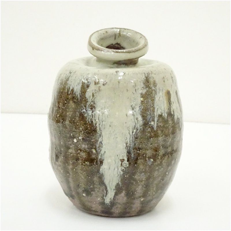 唐津焼 鏡山窯 井上東也造 掛花入（共箱） 花入れ 茶道 茶道具 花瓶