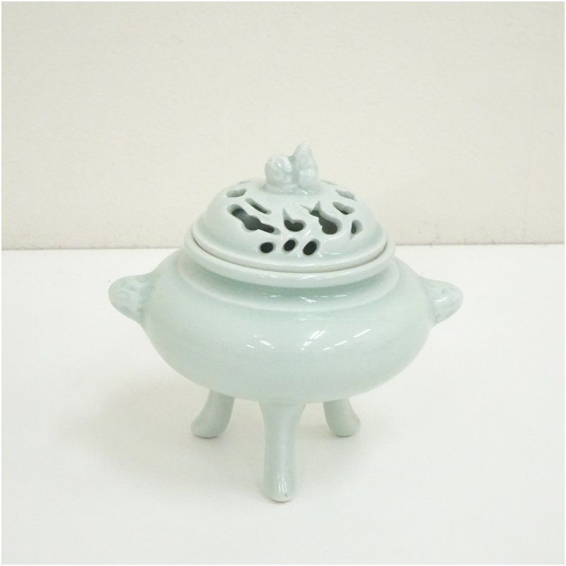 鍋島焼 大秀造 青磁香炉（保護箱） 香道具 お香 おしゃれ かわいい