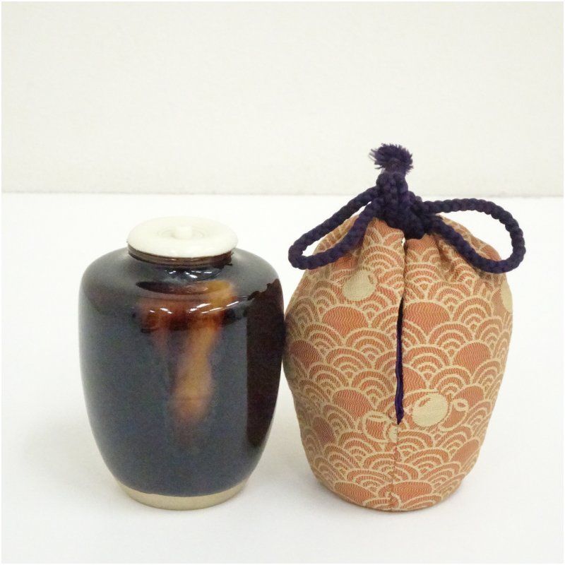 肩衝茶入（仕覆付） 茶入れ 茶道 茶道具 おしゃれ 道具 濃茶 抹茶 骨董