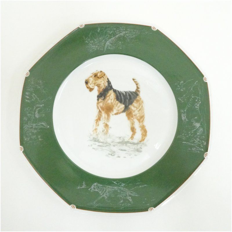 HERMES エルメス エアデールテリア・シーリハムテリア 八角プレート2客