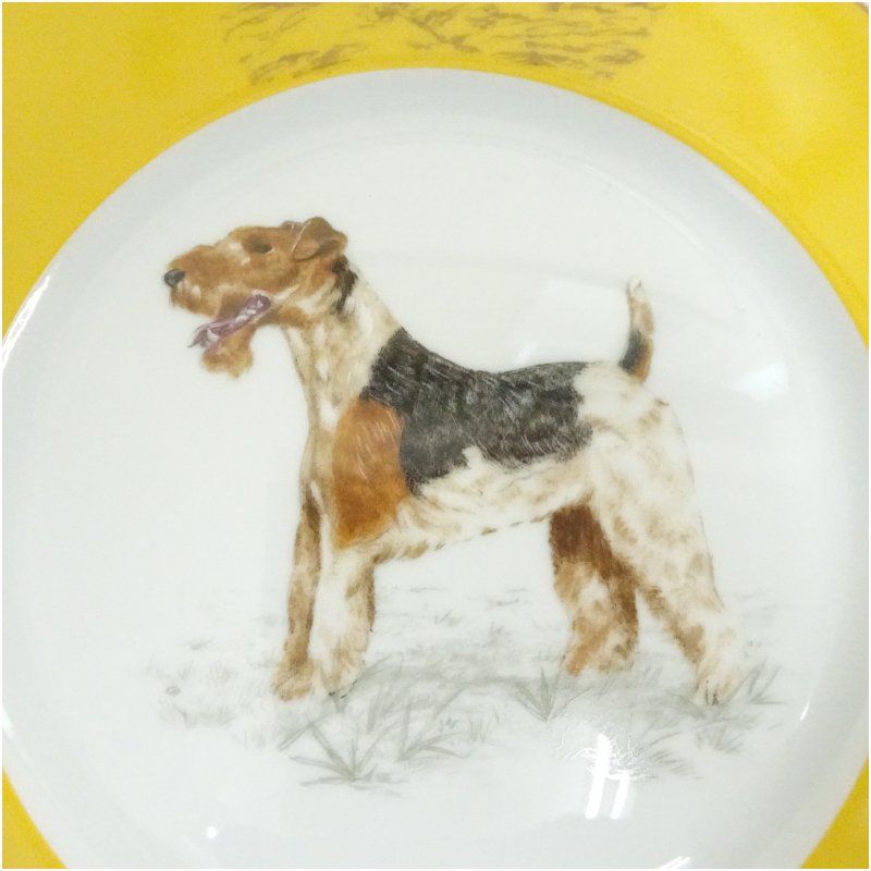 HERMES エルメス ワイヤーフォックステリア 八角プレート2客 食器