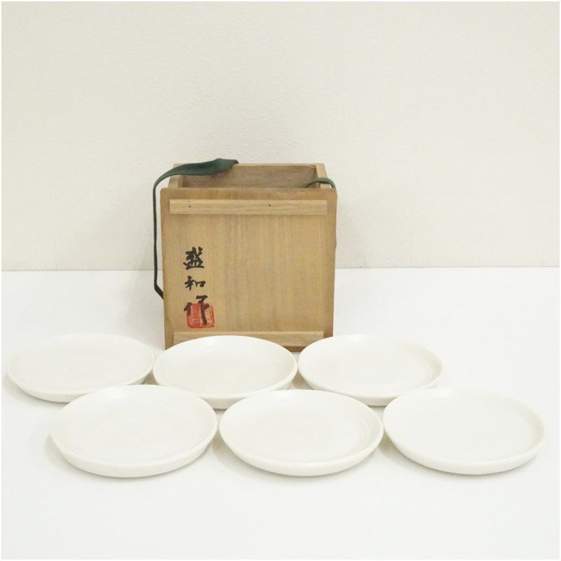 京焼 木村盛和造 長石磁小皿6客 共箱 食器 器 おしゃれ かわいい 骨董 取り皿 醤油皿 料理 アンティーク インテリア レトロ 雑貨
