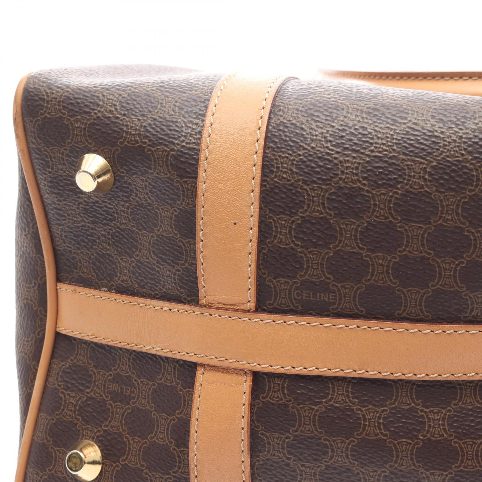 セリーヌ CELINE ハンドバッグ マカダム ダークブラウン PVC