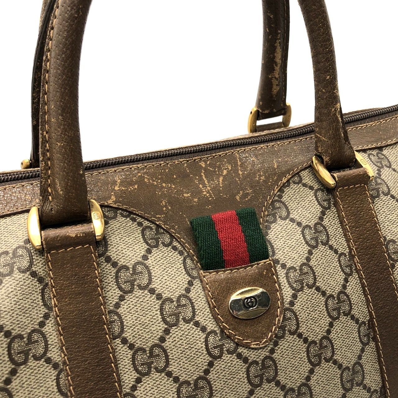 GUCCI オールドグッチ 69 02 007 ボストンバッグ シェリーライン GG