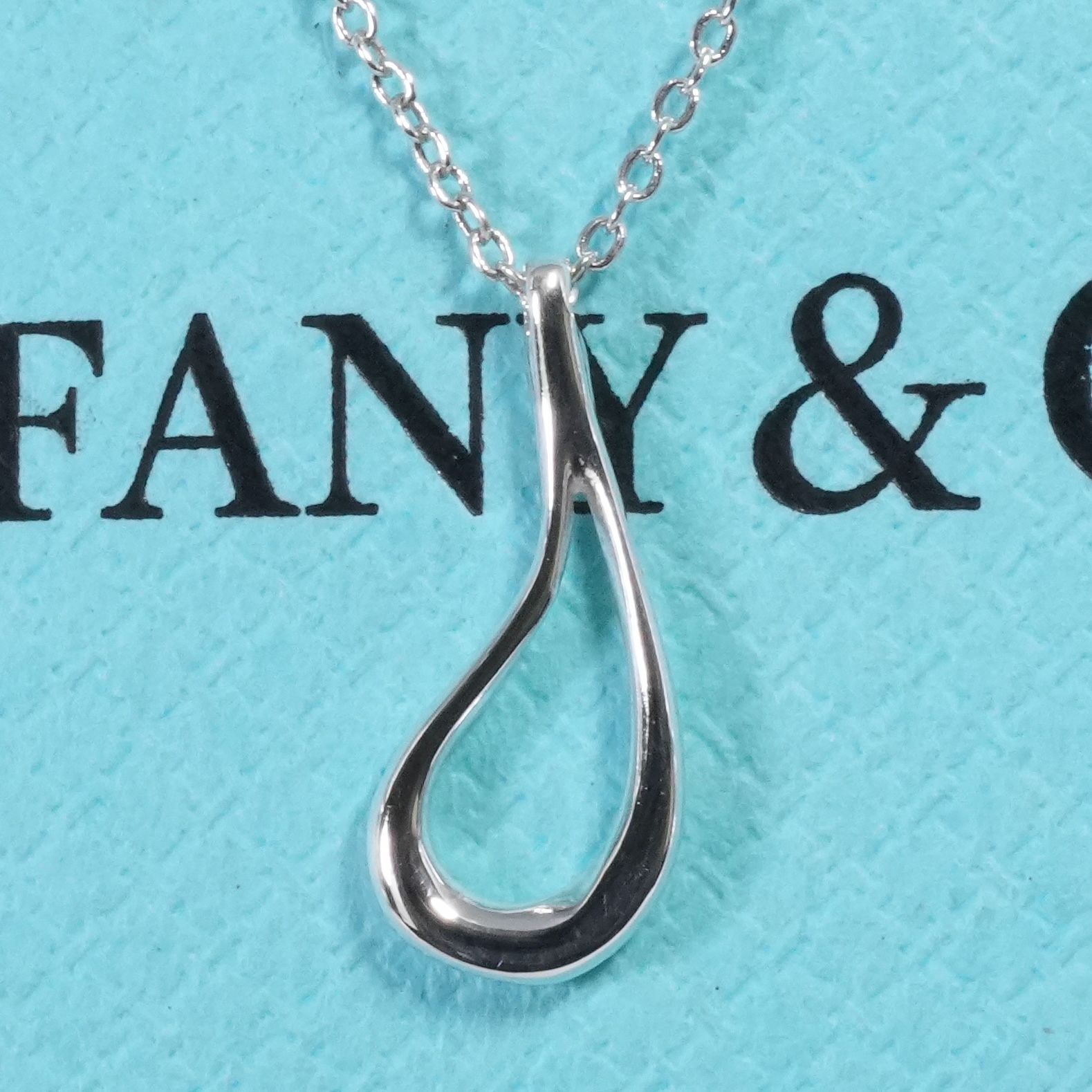 極美品ティファニー オープンティアドロップ シルバー ネックレス/25