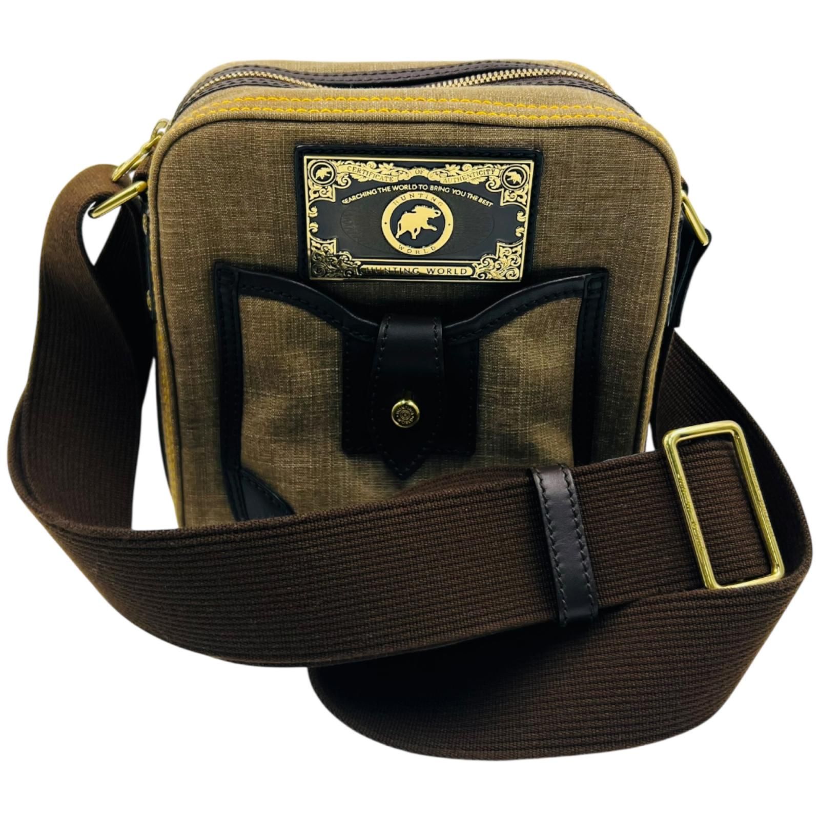 HUNTING WORLD ハンティングワールド デニム ショルダーバッグ 金