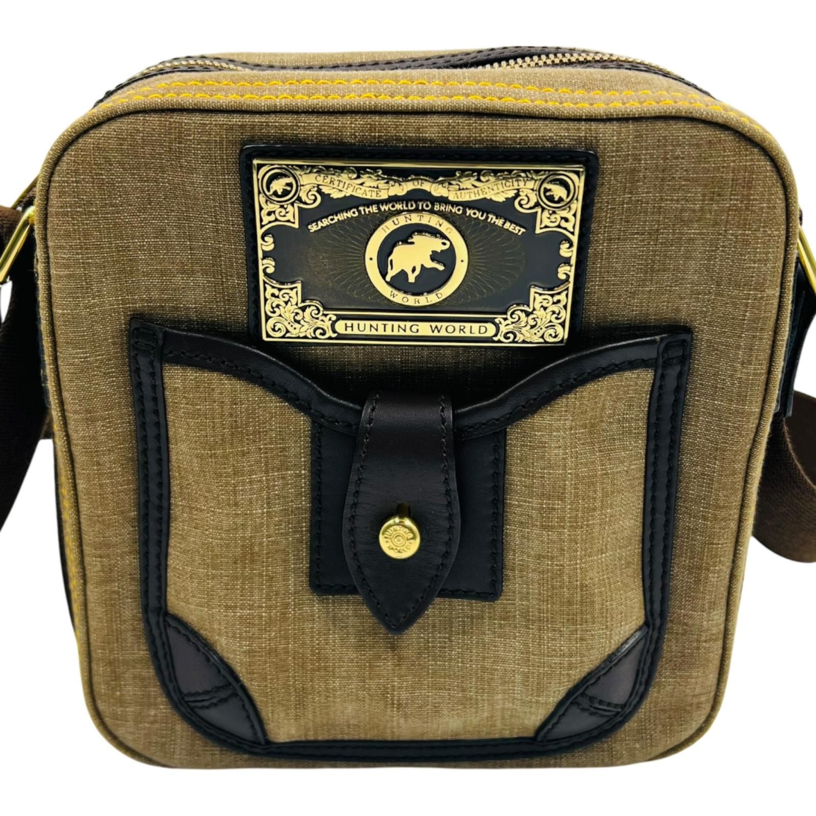 HUNTING WORLD ハンティングワールド デニム ショルダーバッグ 金