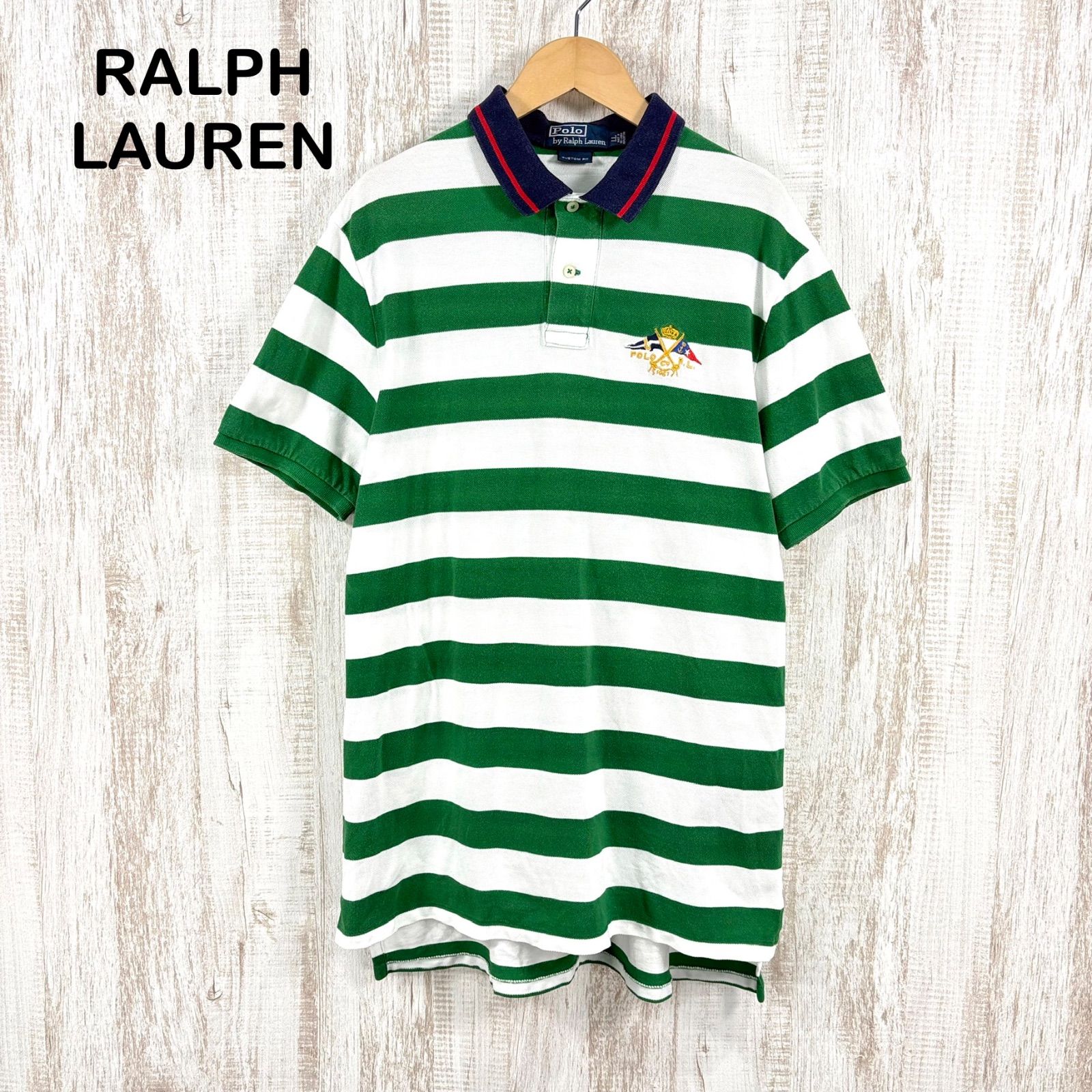 90s Polo by Ralph Lauren ポロバイラルフローレン ロゴ刺繍 ボーダー 