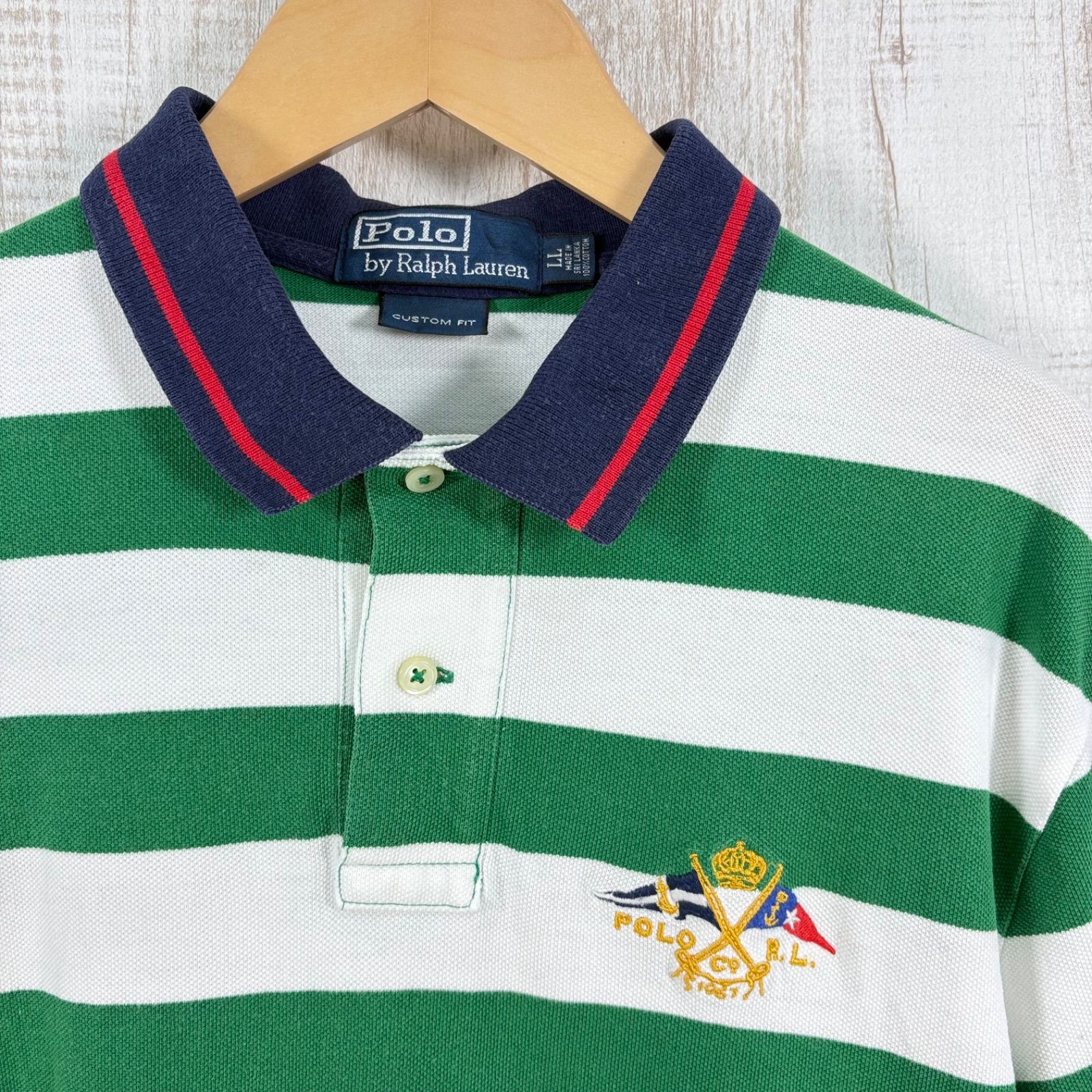 90s Polo by Ralph Lauren ポロバイラルフローレン ロゴ刺繍 ボーダー 