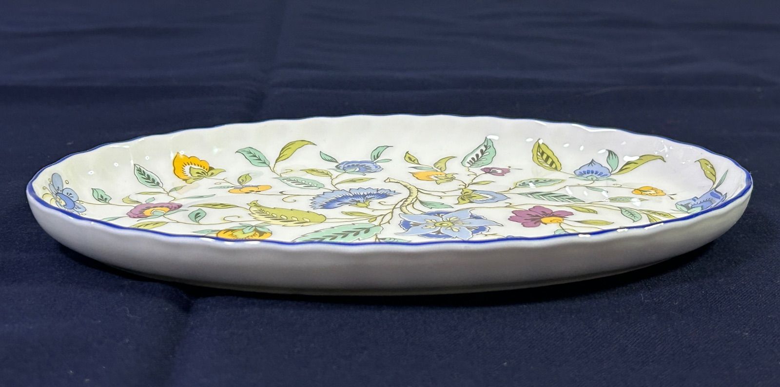 2枚セット ミントン Minton ハドンホール ブルー オーバルプレート 200