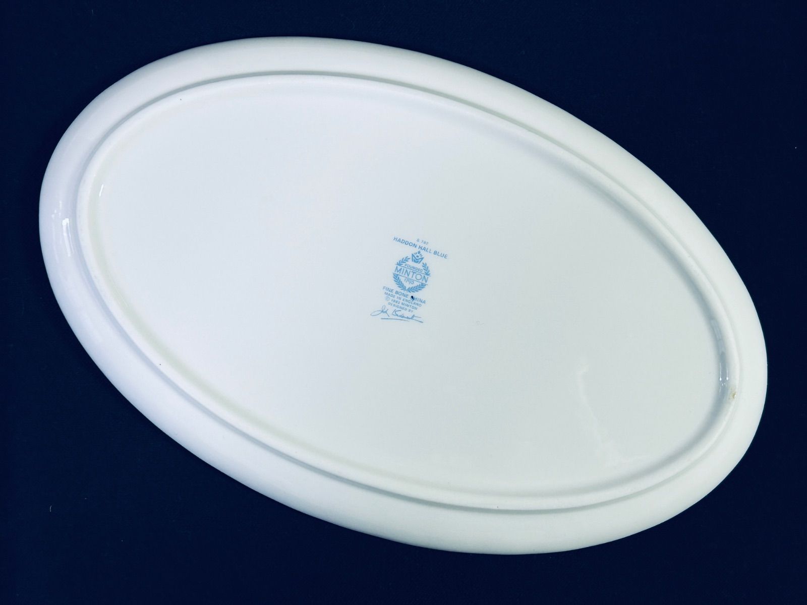 2枚セット ミントン Minton ハドンホール ブルー オーバルプレート 200