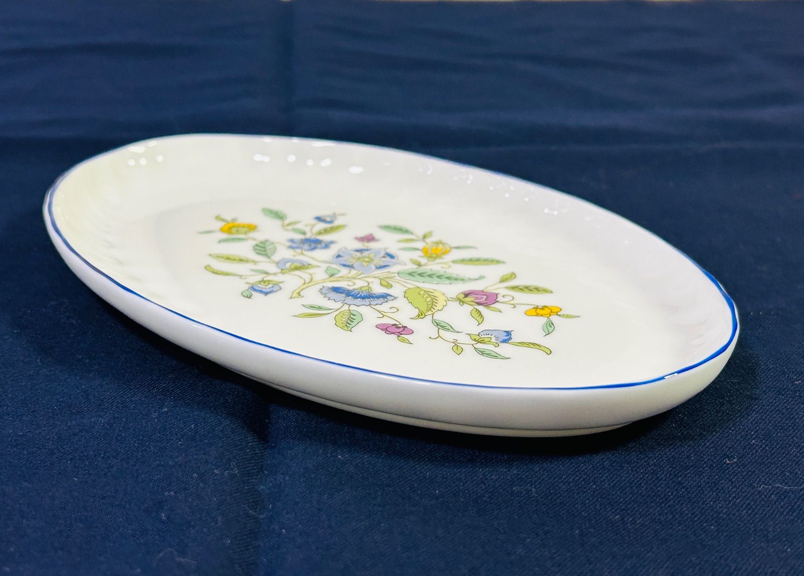 2枚セット ミントン Minton ハドンホール ブルー オーバルプレート 200