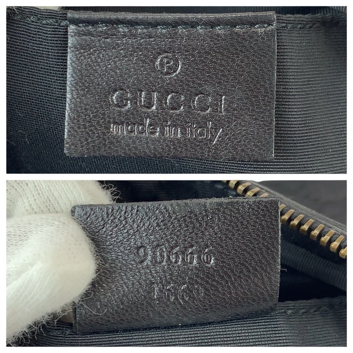 美品 GUCCI グッチ ブラック 黒 ゴールド金具 GGキャンバス/レザー