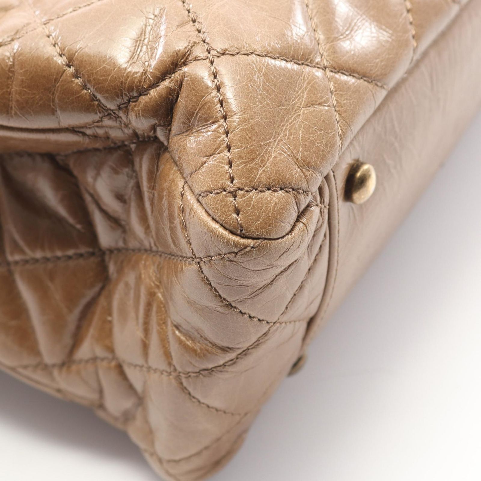 シャネル CHANEL ショルダーバッグ マトラッセ ブラウン レザー 