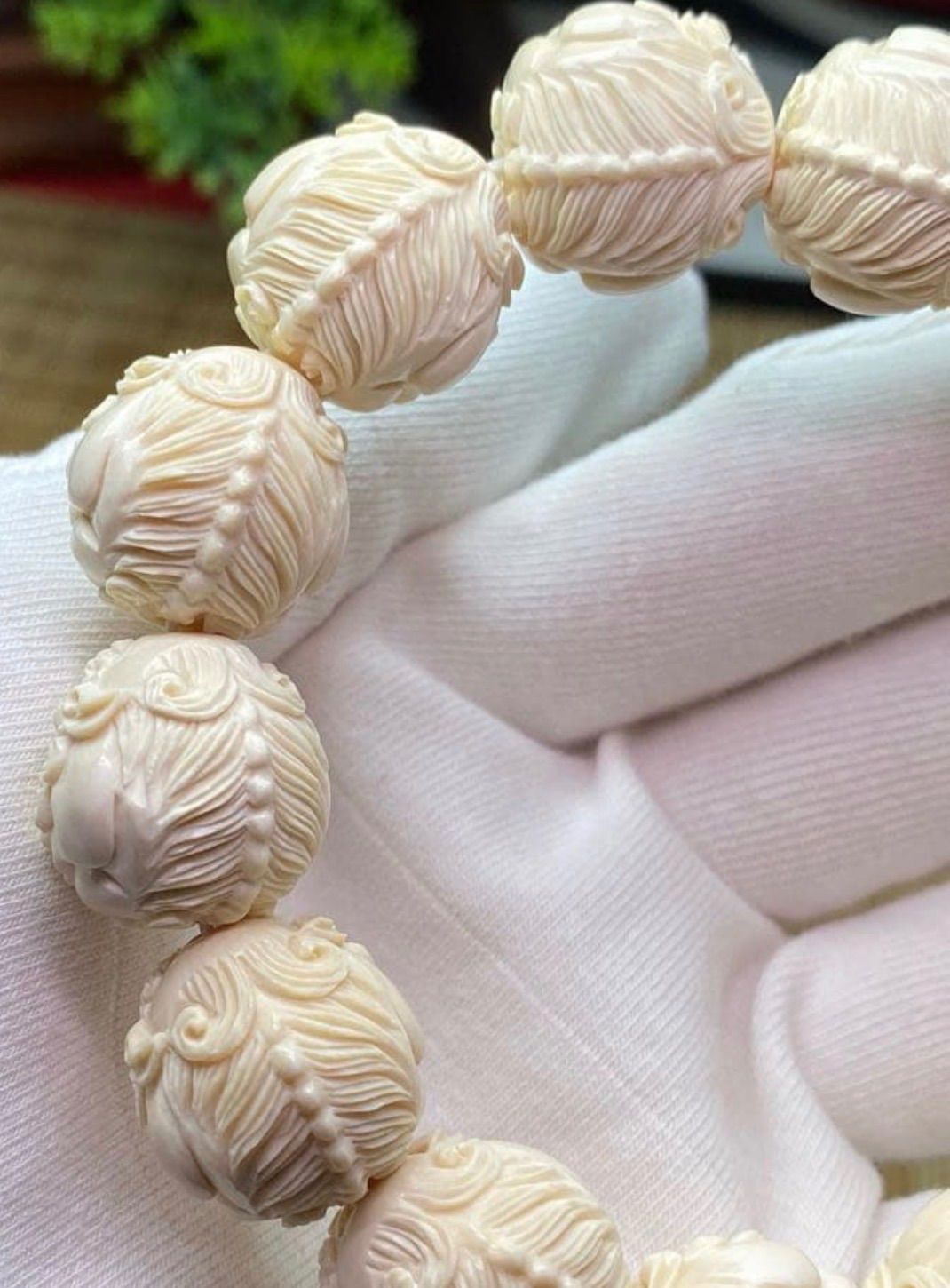 天然マンモス牙美しい手作り彫刻 貔貅 ブレスレット - メルカリ