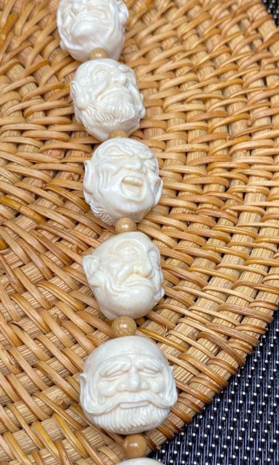 天然マンモス牙美しい手作り彫刻 十八羅漢 手持ち/数珠 - メルカリ