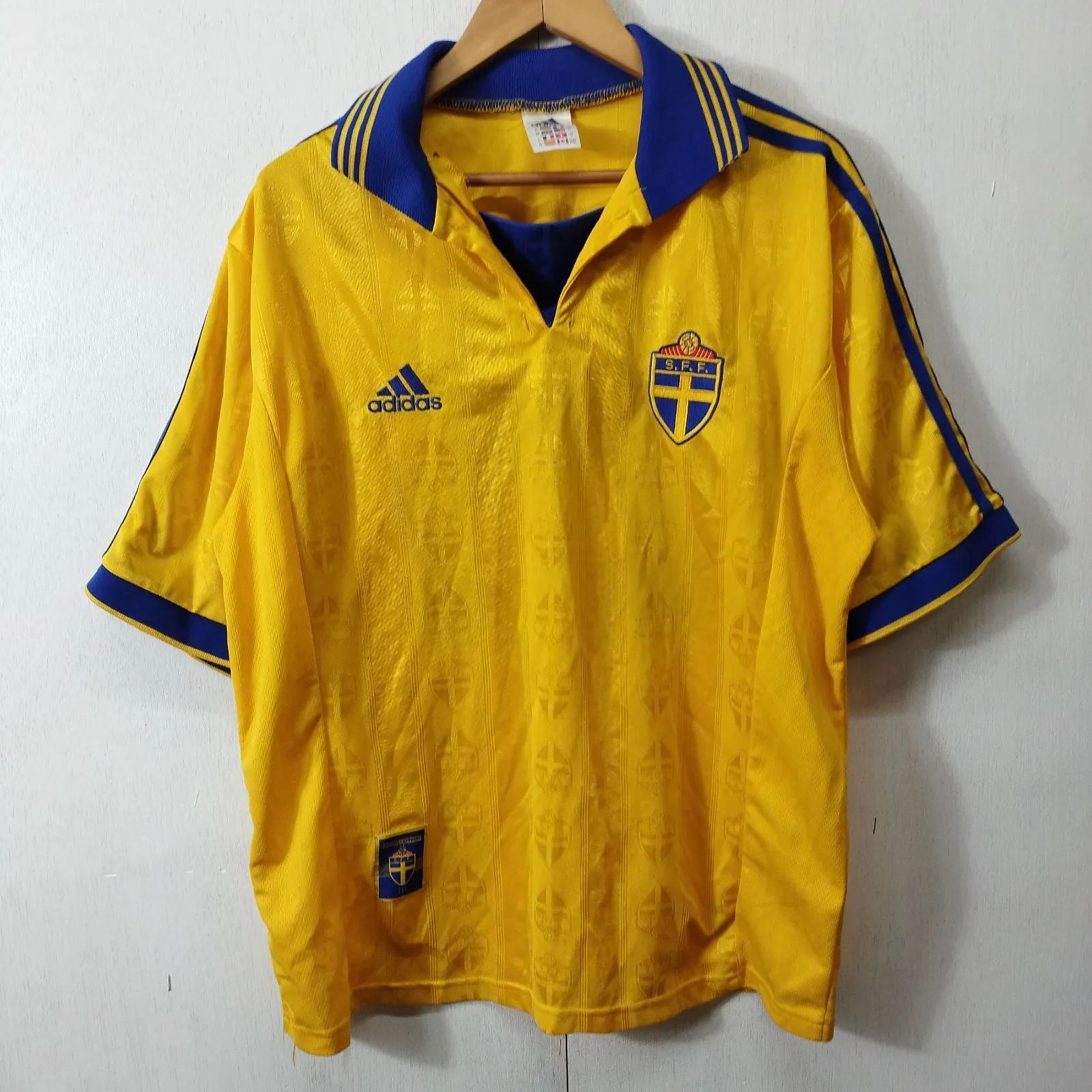 adidas アディダス スウェーデン代表 ゲームシャツ SFF 1998年 ホーム 