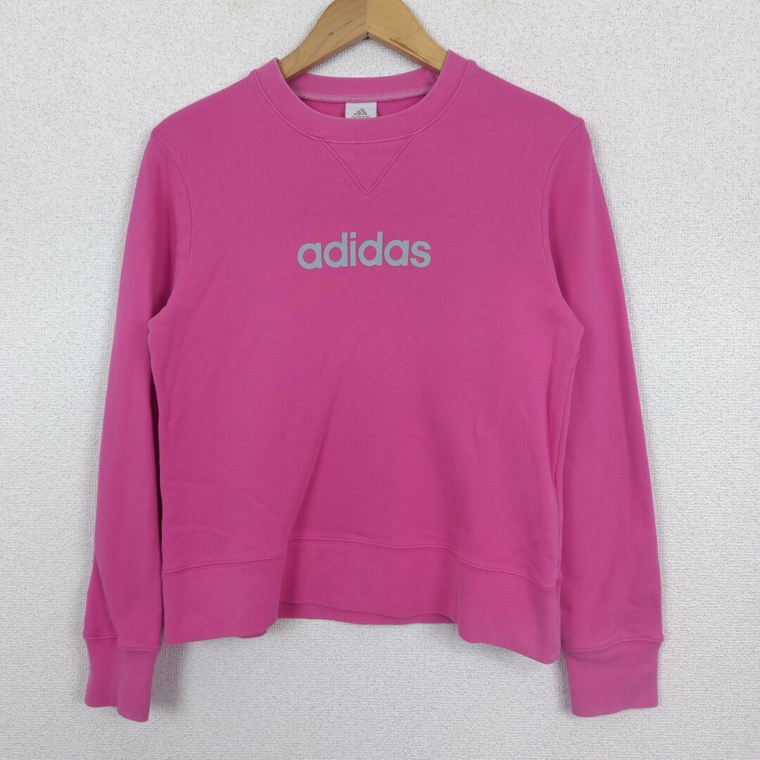 00s adidas アディダス スウェット ロゴプリント ピンク Lサイズ