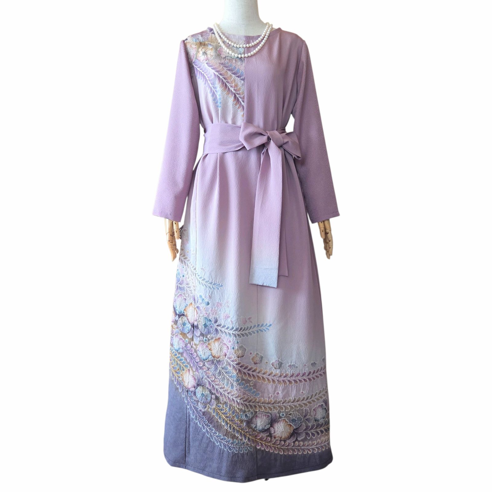 ❦Kaena❦ 着物リメイク 辻ヶ花 ワンピース 作家物 ロング マキシ