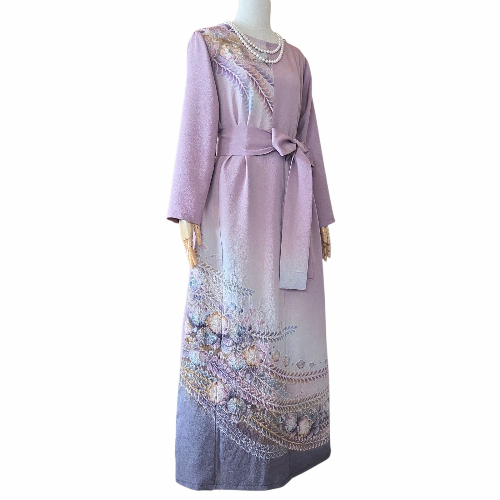 ❦Kaena❦ 着物リメイク 辻ヶ花 ワンピース 作家物 ロング マキシ