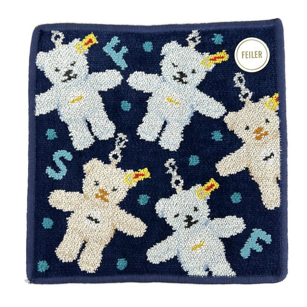 FEILER(フェイラー) 小物美品 - ネイビー×ライトブルー×マルチ ハンド