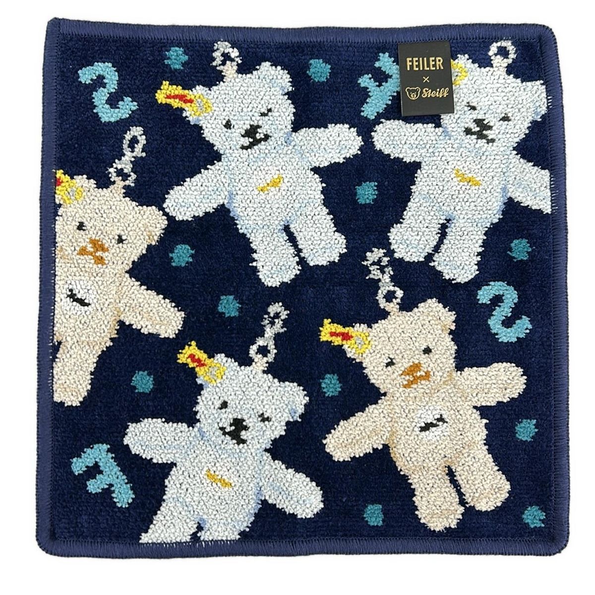 FEILER(フェイラー) 小物美品 - ネイビー×ライトブルー×マルチ ハンド