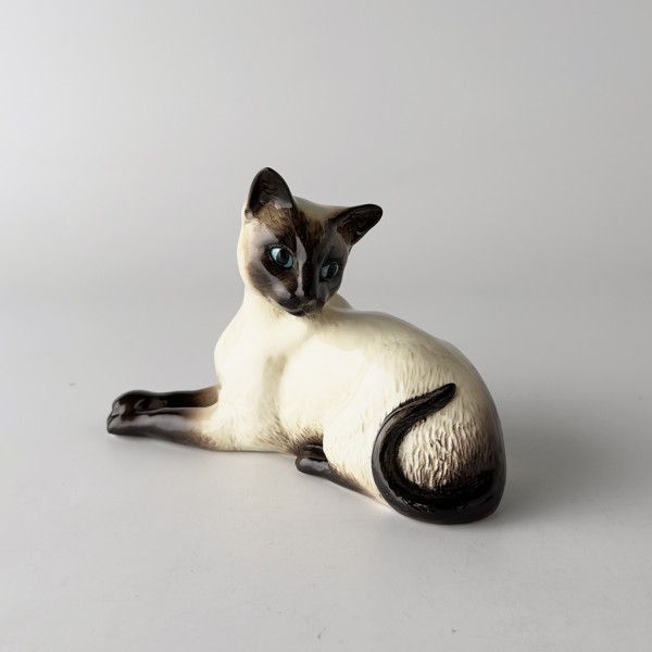 英国 Beswick 猫 オブジェ シャム猫 陶器 フィギュア 置物