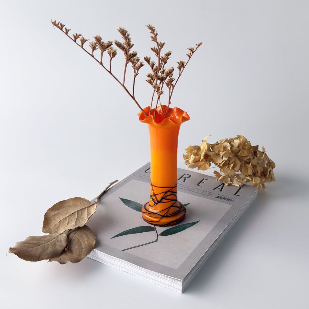 チェコ ヴィンテージ Tango Glass フラワーベース ガラス 花瓶