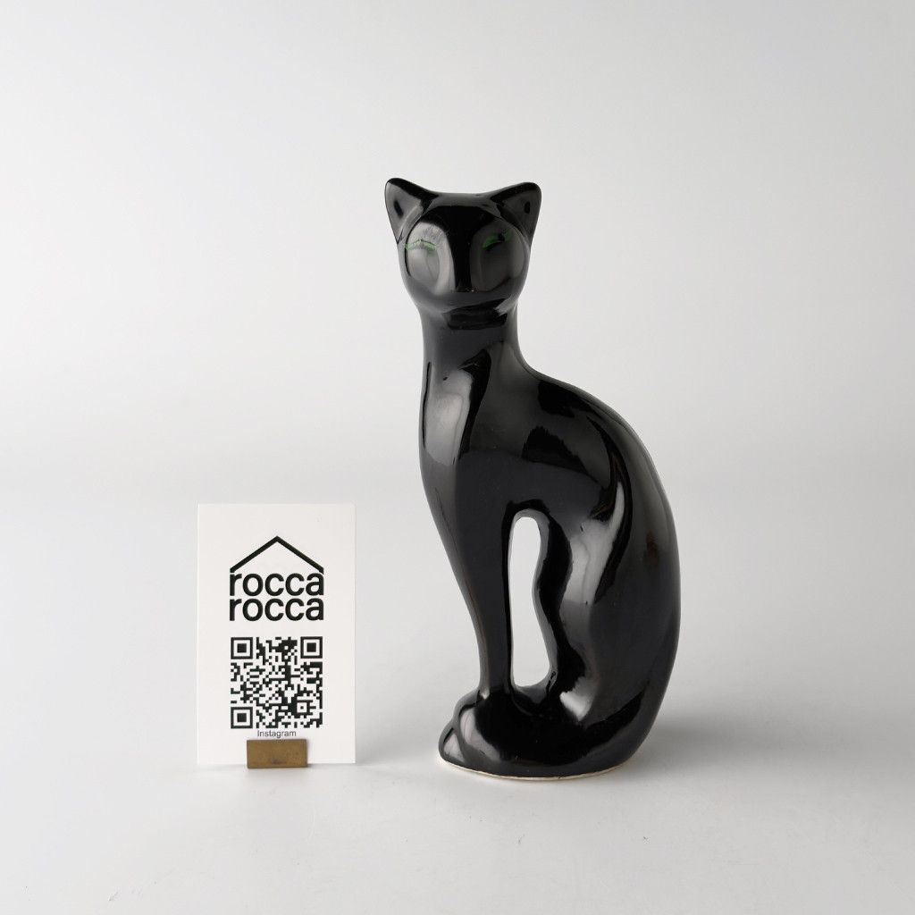英国 ヴィンテージ 陶器 猫 オブジェ 黒猫 ブラックキャット