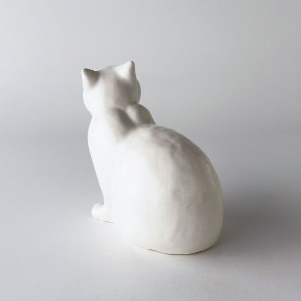 英国 ヴィンテージ 陶器 猫 オブジェ 白猫 キャット フィギュア 置物